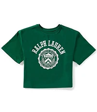 Polo Ralph Lauren Big Girls Short-Sleeve Logo Crest Cropped Boxy Jersey T-Shirt