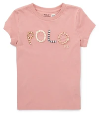 Polo Ralph Lauren Big Girls Short Sleeve Applique Logo Jersey T-Shirt