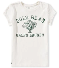Polo Ralph Lauren Big Girls Short-Sleeve Polo Bear Jersey T-Shirt