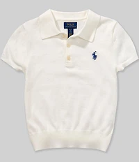Polo Ralph Lauren Big Girls Short-Sleeve Polo Sweater