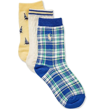 Polo Ralph Lauren Boys Sailing 3-Pack Socks