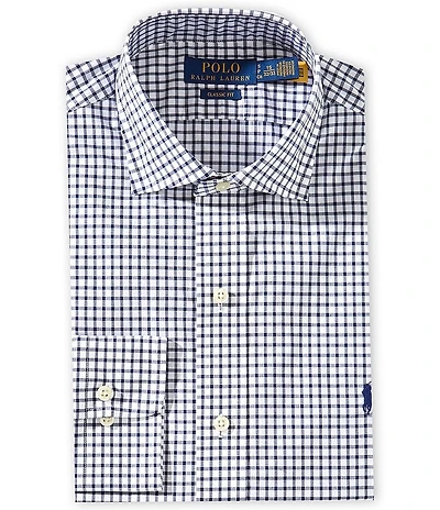 Polo Ralph Lauren Classic Fit Long Sleeve Tattersall Poplin Dress Shirt