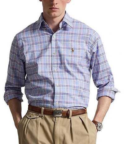 Polo Ralph Lauren Classic Fit Medium Plaid Performance Oxford Long Sleeve Woven Shirt