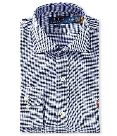 Polo Ralph Lauren Classic Fit Spread Collar Checked Oxford Dress Shirt