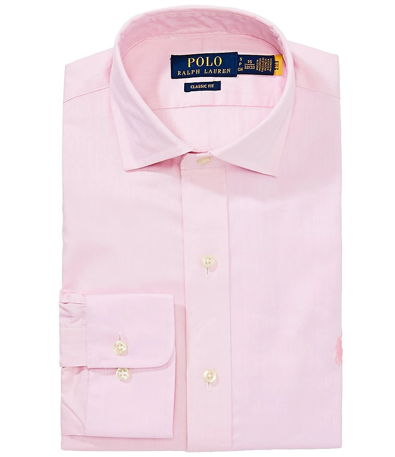 Polo Ralph Lauren Classic Fit Spread Collar Herringbone Dress Shirt