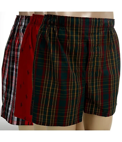 Polo Ralph Lauren Classic Fit Woven Cotton Boxer 3-Pack