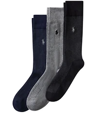 Polo Ralph Lauren Classic Pattern Slack Crew Socks 3-Pack