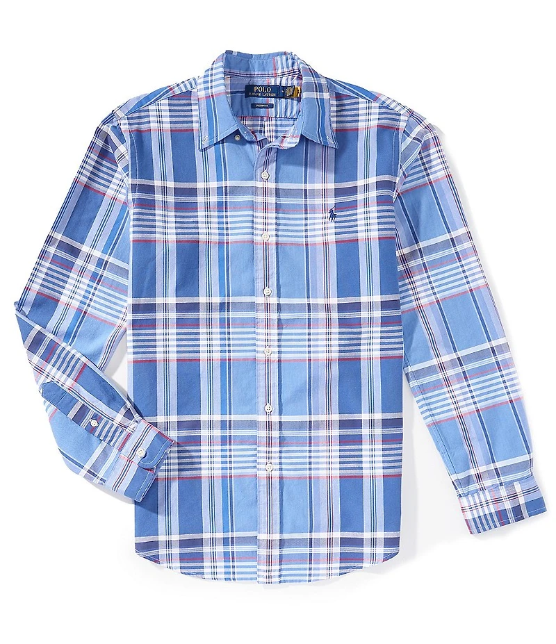 Polo Ralph Lauren Custom Fit Plaid Americana Oxford Long Sleeve Woven Shirt