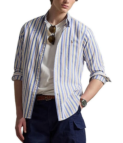 Polo Ralph Lauren Custom Fit Stripe Oxford Long Sleeve Woven Shirt