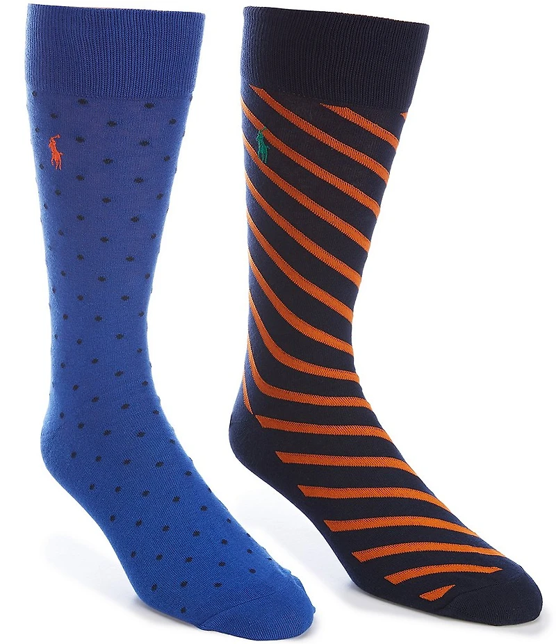 Polo Ralph Lauren Dot Crew Dress Socks 2-Pack