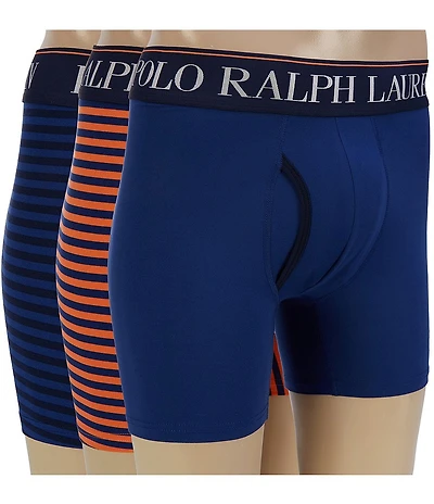 Polo Ralph Lauren Flex Cooling Microfiber 4.5#double; Inseam Boxer Briefs 3-Pack