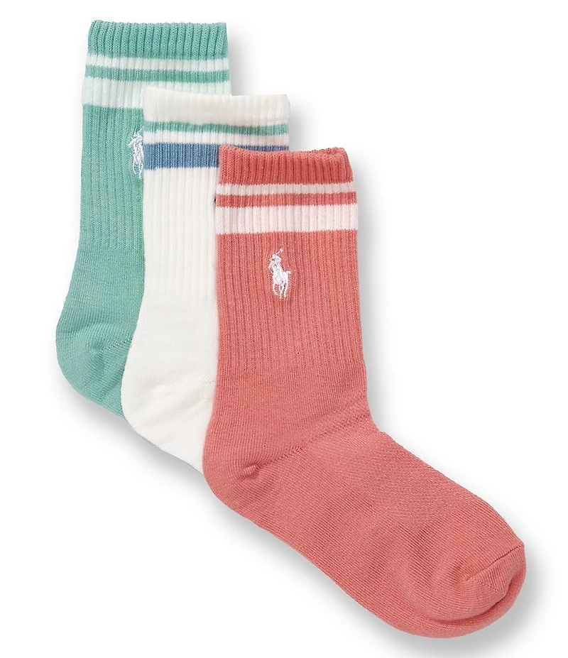 Polo Ralph Lauren Girls Stripe Active 3-Pack Socks