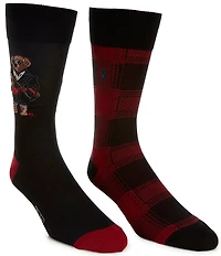 Polo Ralph Lauren Holiday Plaid Bear Sock 2-Pack