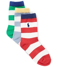 Polo Ralph Lauren Kids Rugby Stripe 3-Pack Socks