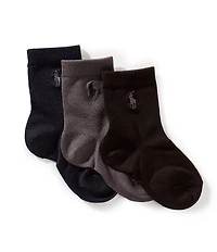 Polo Ralph Lauren Little Boys Super Soft Flat Sock 3-Pack