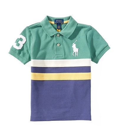 Polo Ralph Lauren Little Boys Short-Sleeve Big Pony Color Block Mesh Polo Shirt