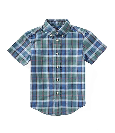 Polo Ralph Lauren Little Boys Short-Sleeve Plaid Oxford Shirt
