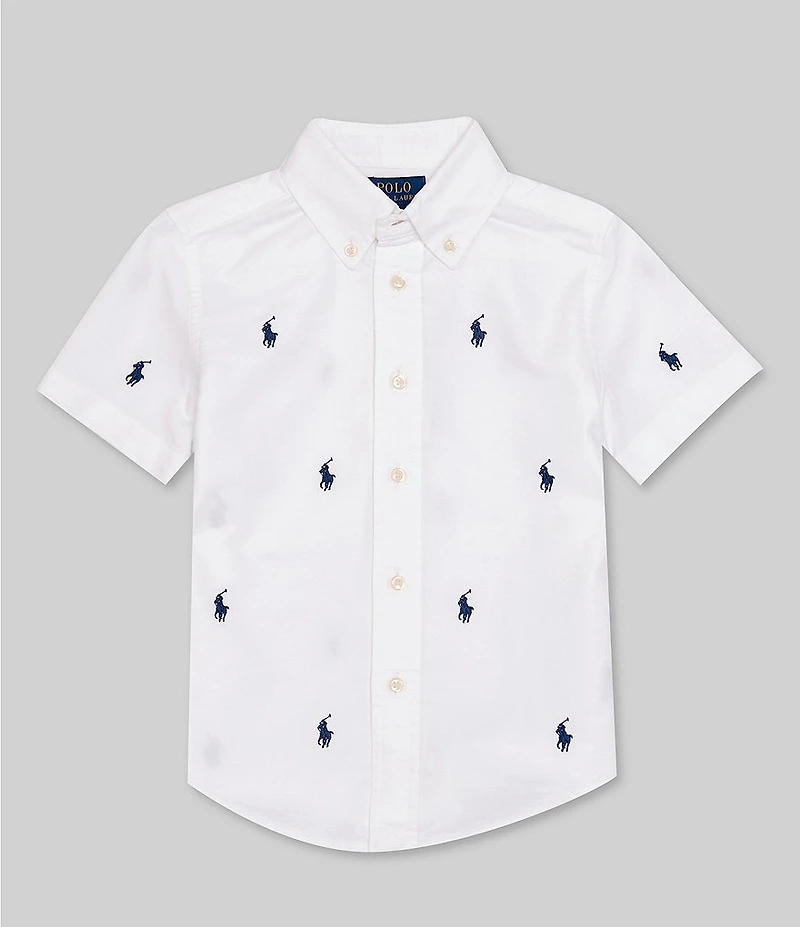 Polo Ralph Lauren Little Boys Short Sleeve Polo Pony Oxford Shirt