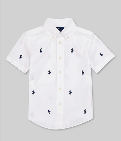 Polo Ralph Lauren Little Boys Short Sleeve Polo Pony Oxford Shirt