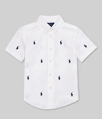 Polo Ralph Lauren Little Boys Short Sleeve Polo Pony Oxford Shirt