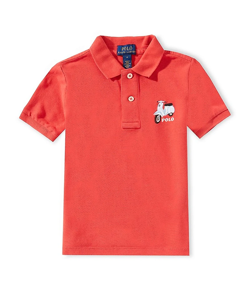 Polo Ralph Lauren Little Boys Short-Sleeve Scooter-Embroidered Mesh Polo Shirt