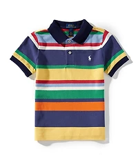 Polo Ralph Lauren Little Boys Short Sleeve Striped Mesh Polo Shirt