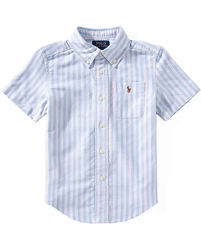 Polo Ralph Lauren Little Boys Short Sleeve Striped Oxford Shirt