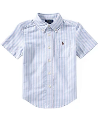 Polo Ralph Lauren Little Boys Short Sleeve Striped Oxford Shirt