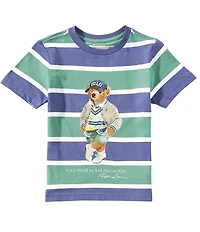 Polo Ralph Lauren Little Boys Short Sleeve Striped Polo Bear Jersey T-Shirt