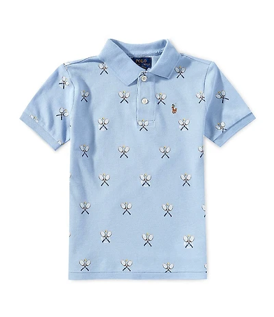 Polo Ralph Lauren Little Boys Short Sleeve Tennis-Print Mesh Polo Shirt