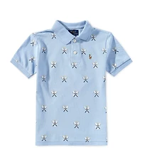 Polo Ralph Lauren Little Boys Short Sleeve Tennis-Print Mesh Polo Shirt