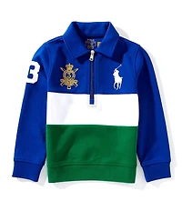 Polo Ralph Lauren Little Boys Long-Sleeve Big Pony Double-Knit Collared Sweatshirt