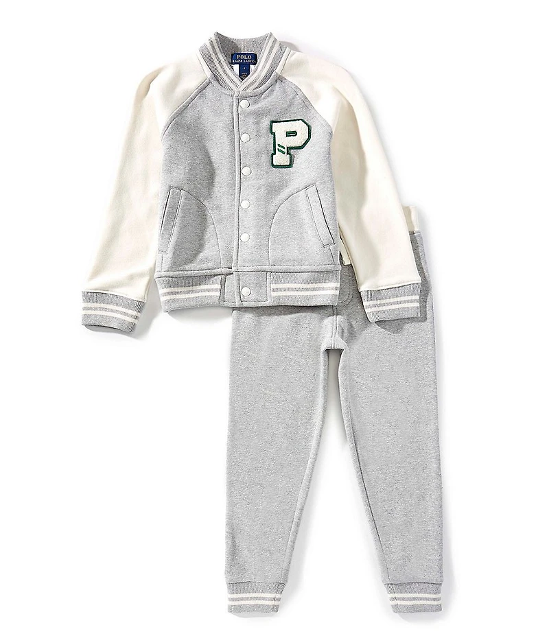 Polo Ralph Lauren Little Boys Long-Sleeve Fleece Baseball Jacket & Jogger Pants Set