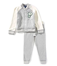 Polo Ralph Lauren Little Boys Long-Sleeve Fleece Baseball Jacket & Jogger Pants Set