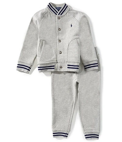 Polo Ralph Lauren Little Boys Long-Sleeve Fleece Baseball Jacket & Jogger Pants Set