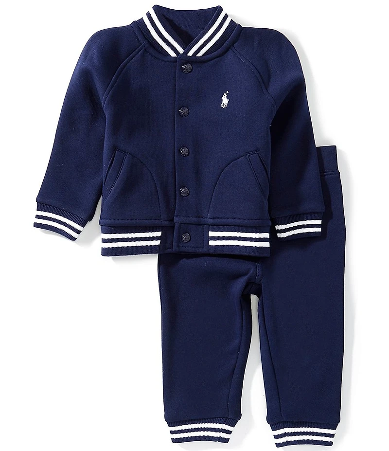 Polo Ralph Lauren Little Boys Long-Sleeve Fleece Baseball Jacket & Matching Jogger Pants Set