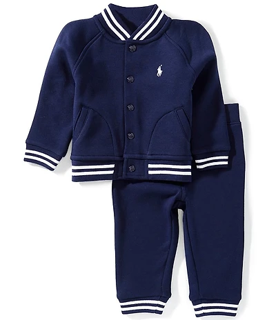 Polo Ralph Lauren Little Boys Long-Sleeve Fleece Baseball Jacket & Matching Jogger Pants Set