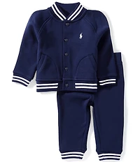 Polo Ralph Lauren Little Boys Long-Sleeve Fleece Baseball Jacket & Matching Jogger Pants Set