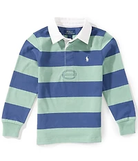 Polo Ralph Lauren Little Boys Long-Sleeve Iconic Bold Stripe Rugby Shirt