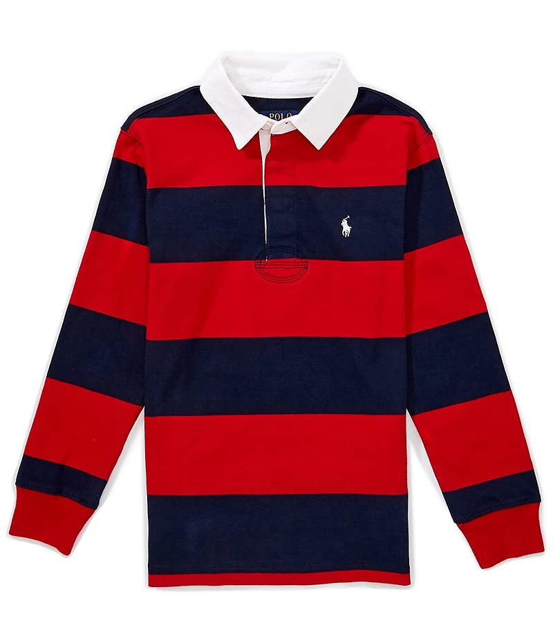 Polo Ralph Lauren Little Boys Long-Sleeve Iconic Bold-Stripe Rugby Shirt