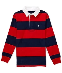 Polo Ralph Lauren Little Boys Long-Sleeve Iconic Bold-Stripe Rugby Shirt