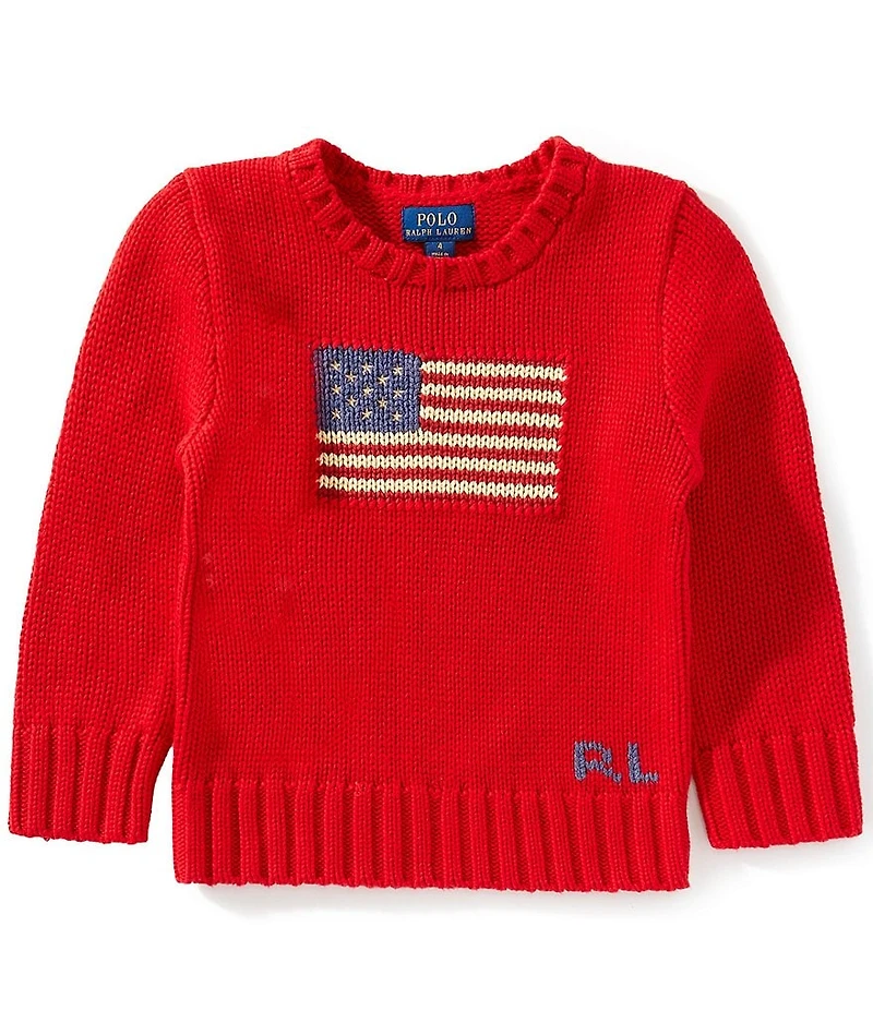 Polo Ralph Lauren Little Boys Long-Sleeve Iconic Flag Sweater