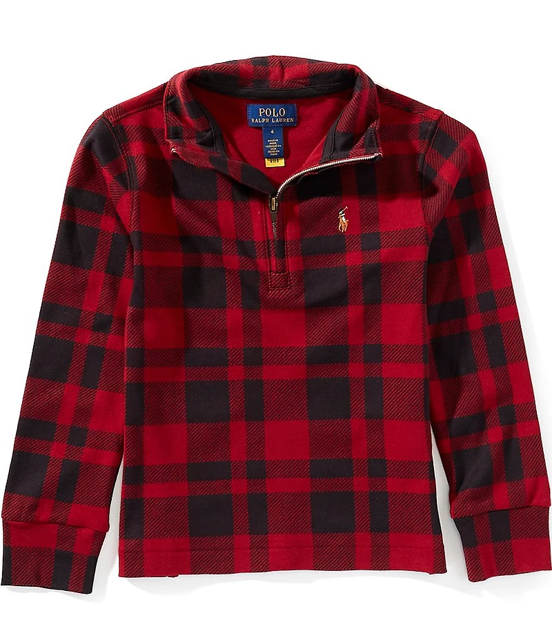 Polo Ralph Lauren Little Boys Long Sleeve Plaid Interlock Pullover
