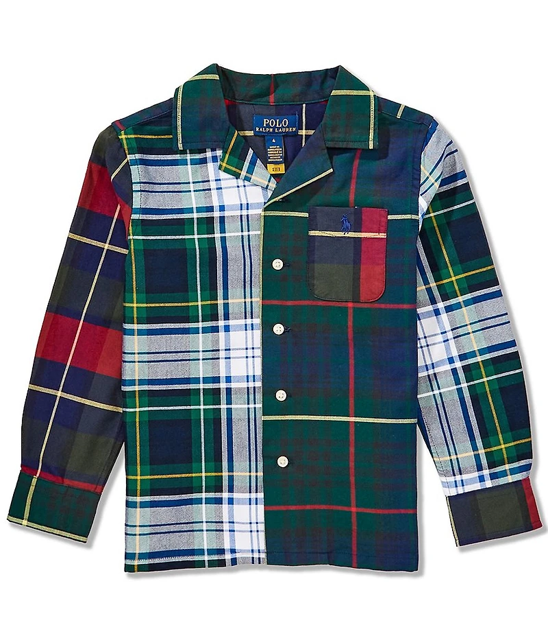 Polo Ralph Lauren Little Boys Long-Sleeve Plaid Oxford Fun Shirt