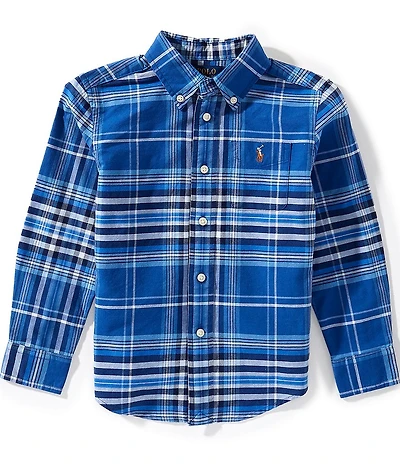 Polo Ralph Lauren Little Boys Long-Sleeve Plaid Oxford Shirt