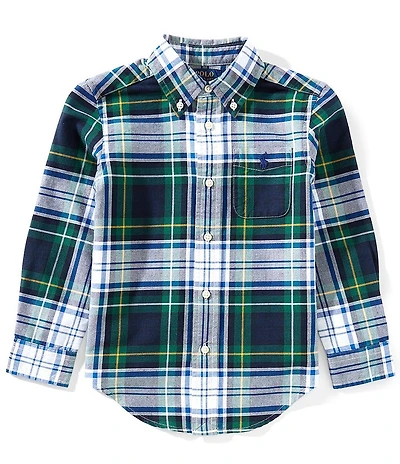 Polo Ralph Lauren Little Boys Long-Sleeve Plaid Oxford Shirt