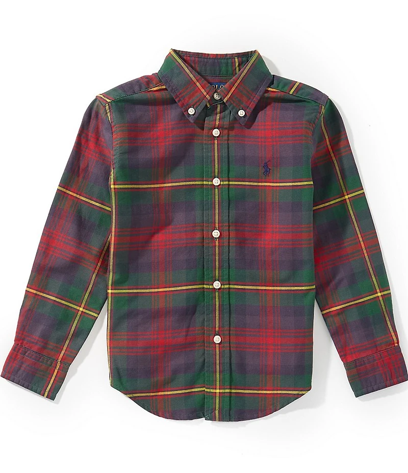 Polo Ralph Lauren Little Boys Long-Sleeve Plaid Oxford Shirt