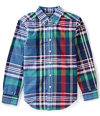 Polo Ralph Lauren Little Boys Long-Sleeve Large Plaid Oxford Shirt