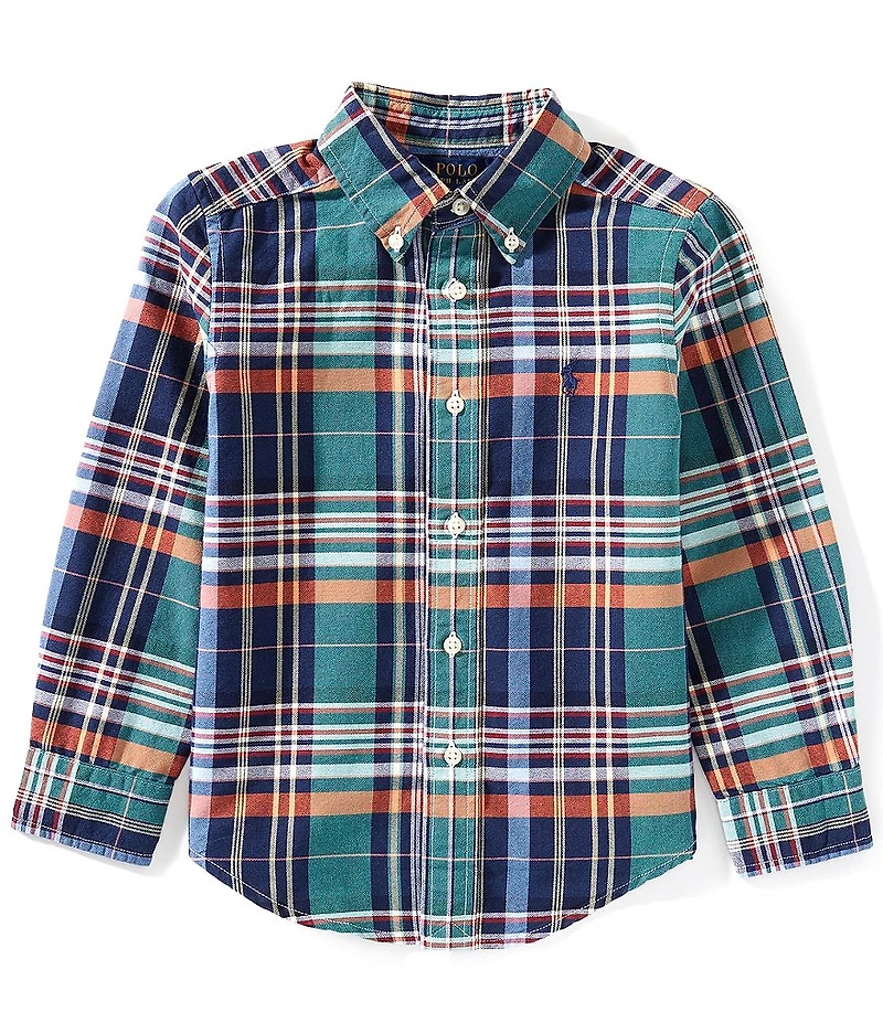 Polo Ralph Lauren Little Boys Long-Sleeve Plaid Oxford Shirt