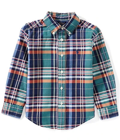 Polo Ralph Lauren Little Boys Long-Sleeve Plaid Oxford Shirt